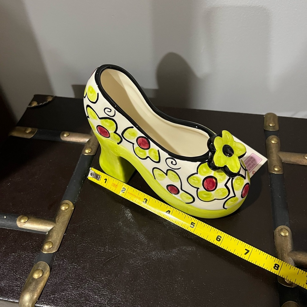 Russ Sonjas closet Yellow and Red Floral Ceramic Shoe - Picture 4 of 6